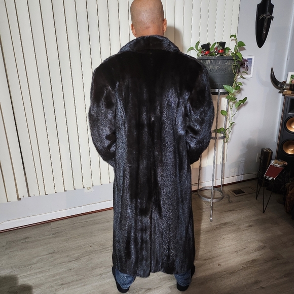 Luxury Men's Full Length Ranch Mink Coat XL - Picture 3 of 4